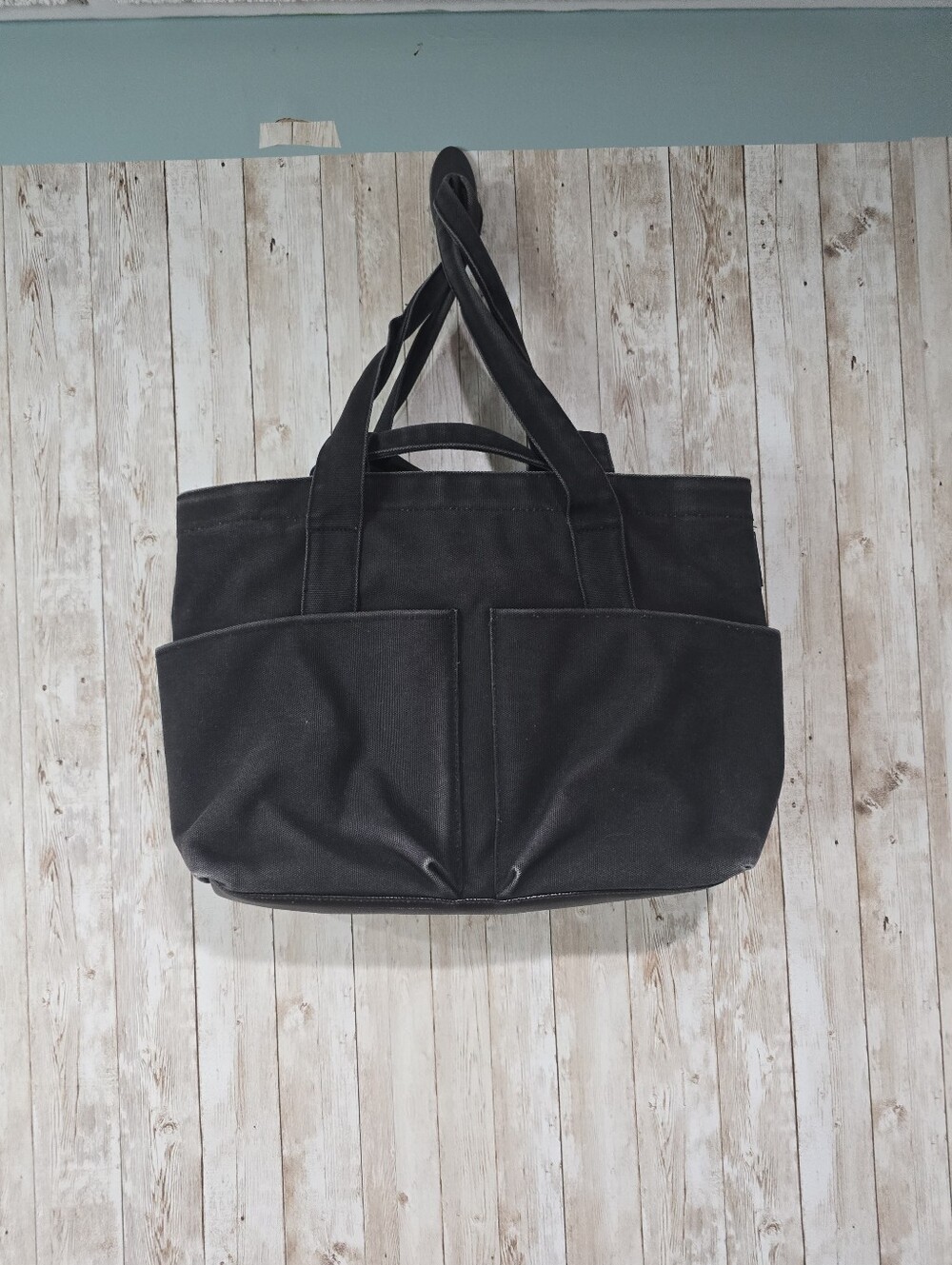 Dagne Dover Bag Tote  Vida Organic Cotton Black Onyx Heavy Duty Dbl Handles